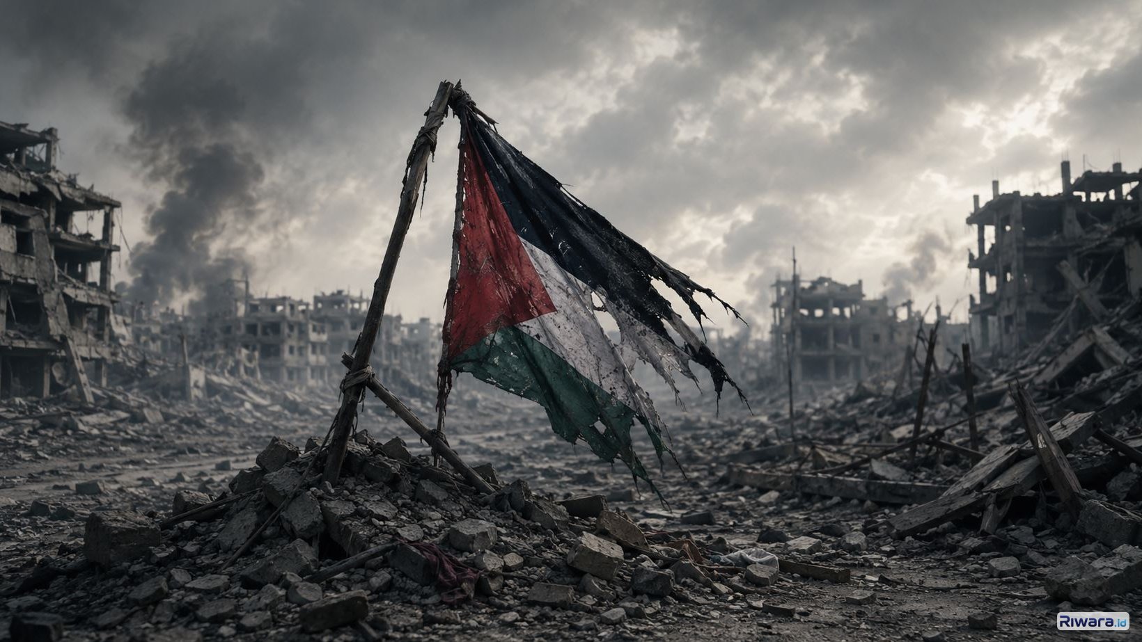 Ilustrasi situasi Palestina dibuat dengan bantuan ChatGPT AI